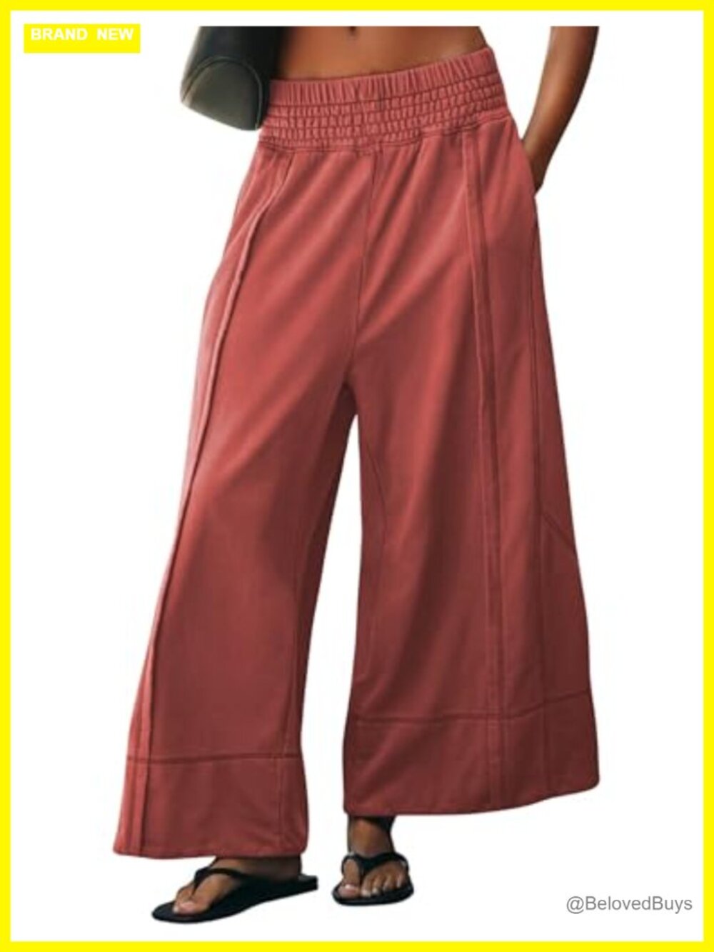 Wide Leg Cotton Blend Sweatpants Loose Casual Palazzo Pants